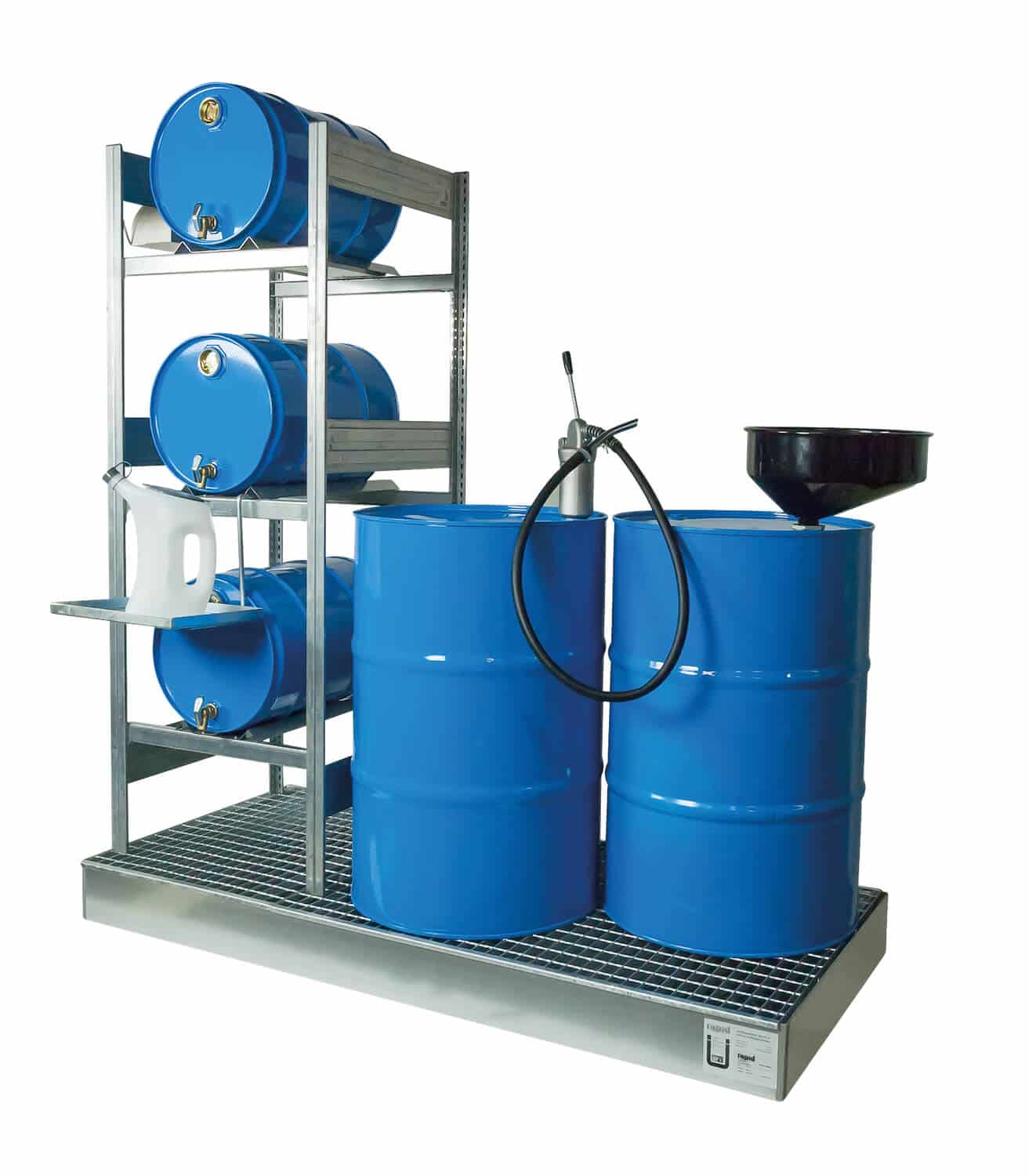 Abfüllplatz AFP 2200/2 Abfüllplatz zur Lagerung von 3x 60 Ltr.- und 2x 200 Ltr.-Fässern.