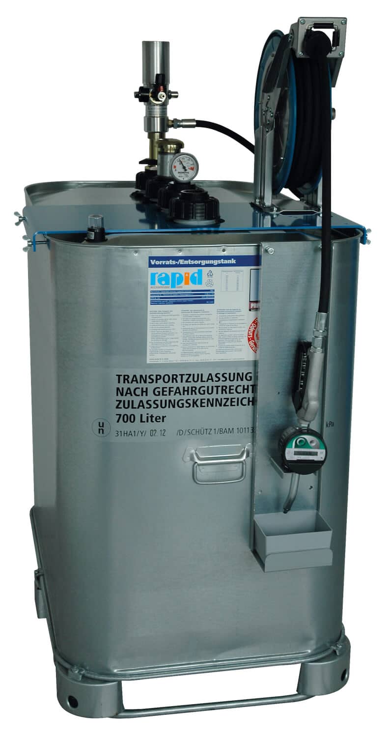 Stationäres eichfähiges Ölabgabeset ÖAS 1000 P/E Anschlußfertiges Ölabgabeset, ermöglicht auf wenig Raum optimale Frischölversorgung und gleichzeitig erfüllen Sie alle Vorschriften des WHG.\\r\\n\\r\\nFür 700 Ltr.- oder 1000 Ltr.-Tank (Modelle T/S oder T/R), mit pneumatischer Pumpe und automatischem Sc