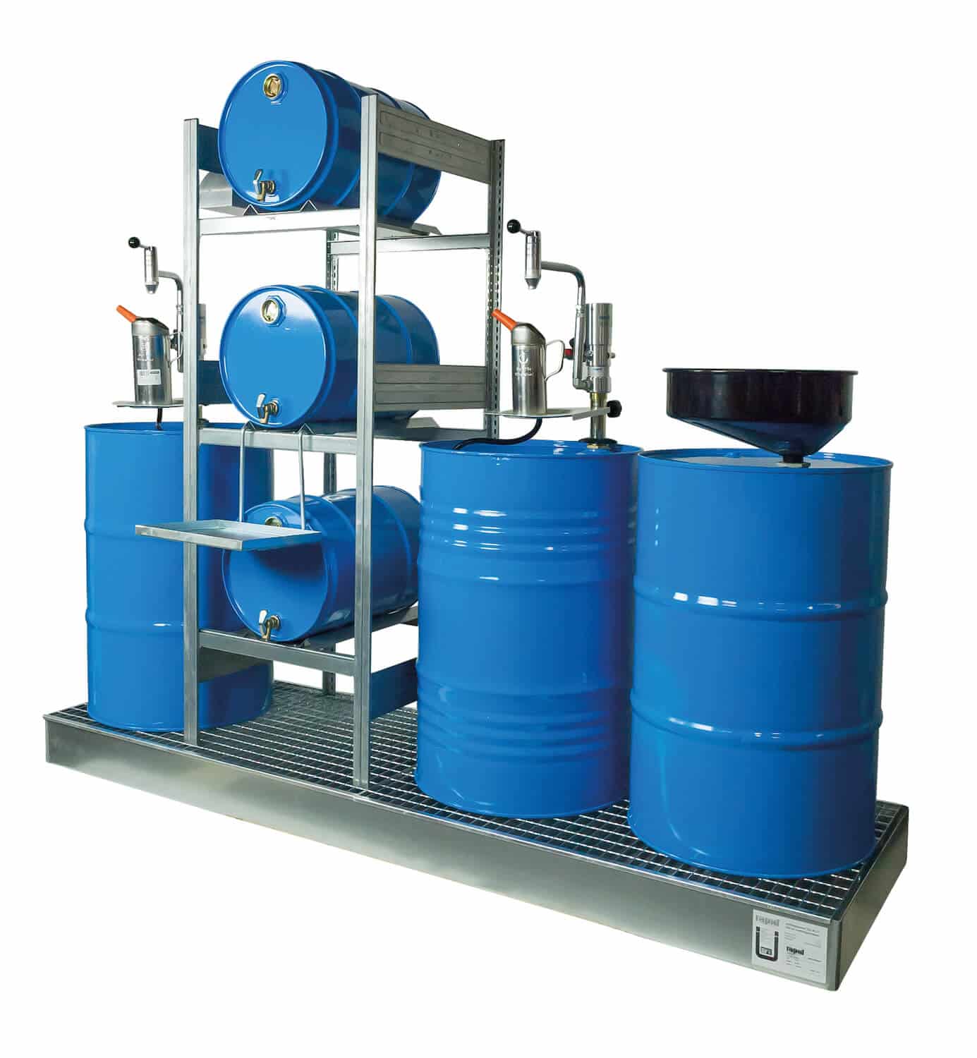 Abfüllplatz AFP 2400/1-PZO Abfüllplatz zur Lagerung von 3x 60 Ltr.- und 3x 200 Ltr.-Fässern.