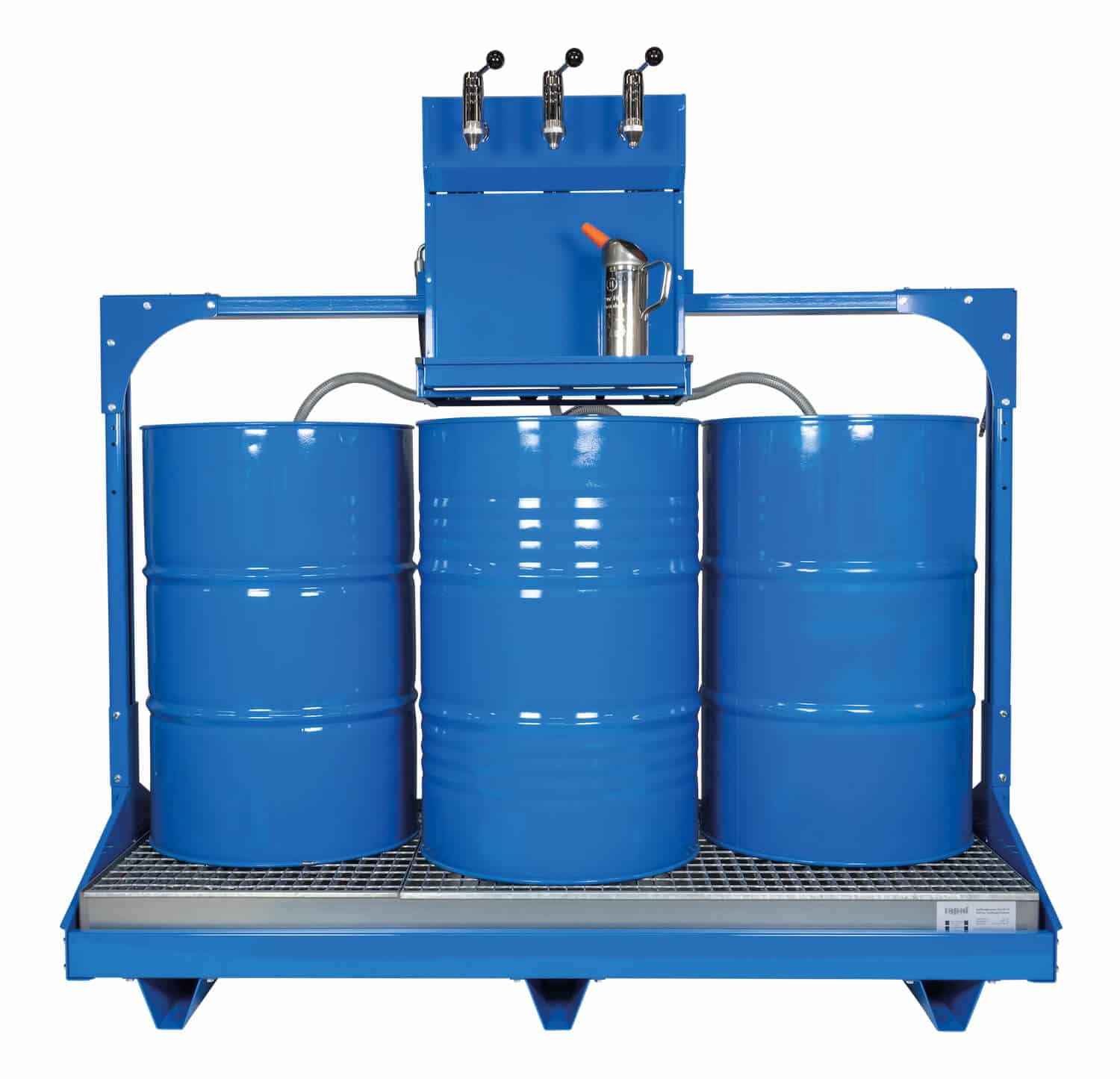 Universell einsetzbares Ölabgabeset für 3x 200 Ltr.-Fässer, mit elektrischen Pumpen