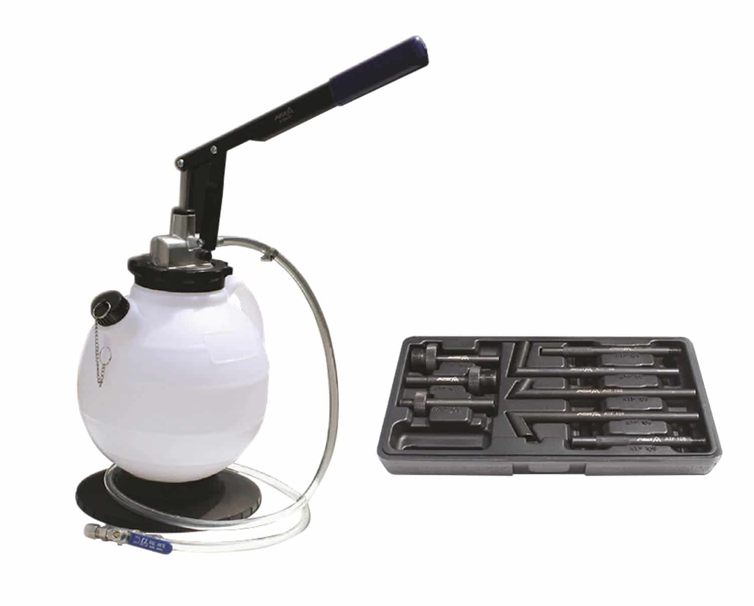 Getriebeölfüller GÖK 7 Getriebeölfüller mit Handhebelpumpe und umfangreichem Anschlussadapterset, Behälterinhalt 7,5 Ltr.