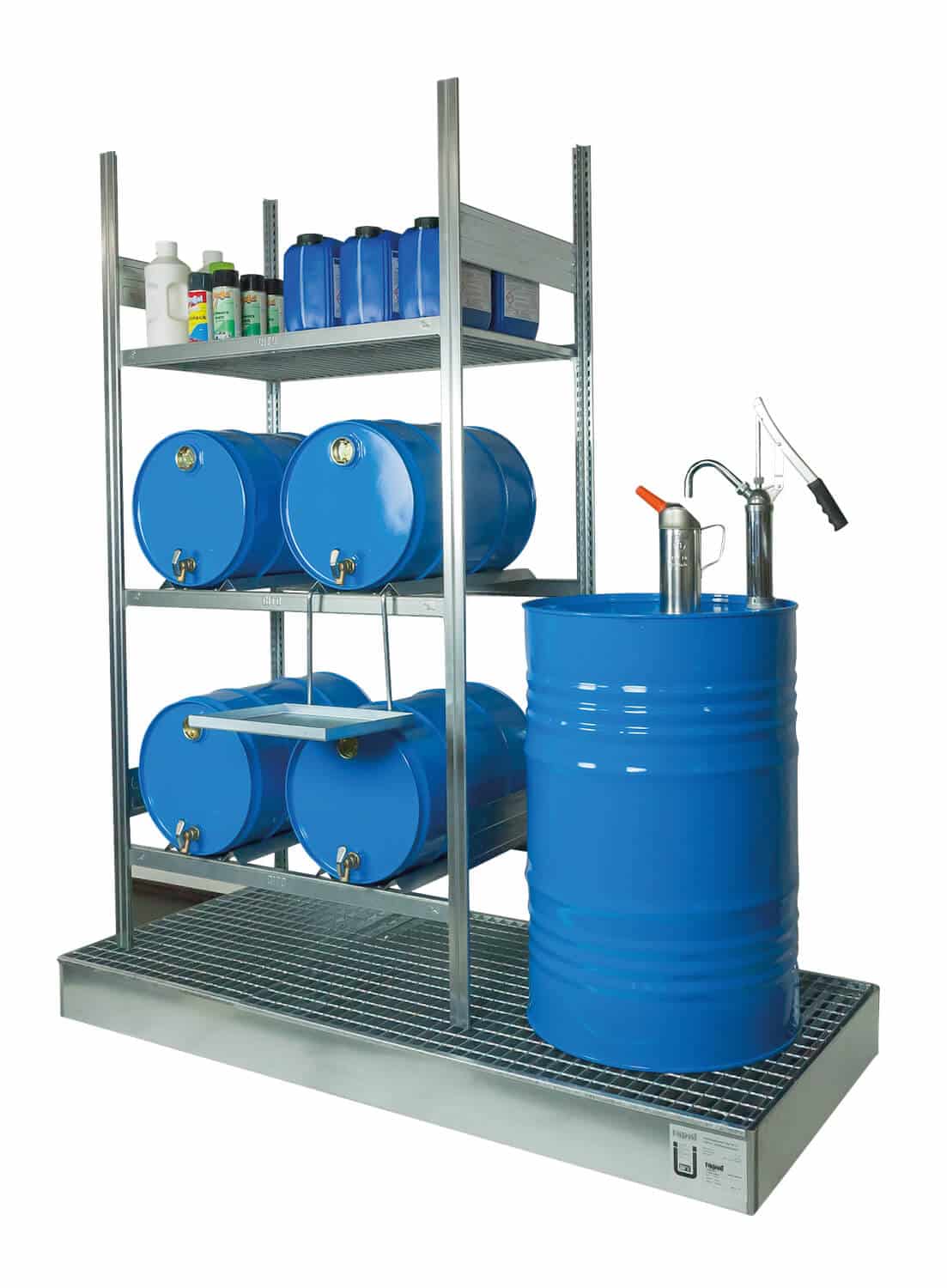 Abfüllplatz AFP 1800/1 Abfüllplatz zur Lagerung von 4x 60 Ltr.- und 1x 200 Ltr.-Fässern.