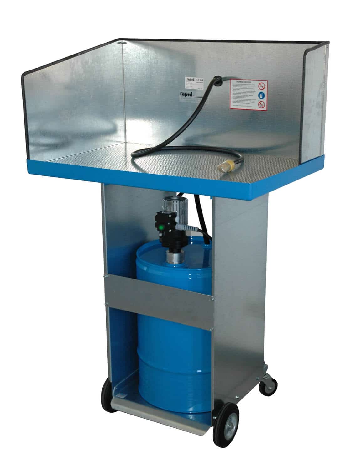 Kleinteilereiniger RKR 80/5 E/1 Fahrbarer Kleinteilereiniger (großer Waschtisch) in Elektroausführung - für 50 - 60 Ltr.-Fässer.