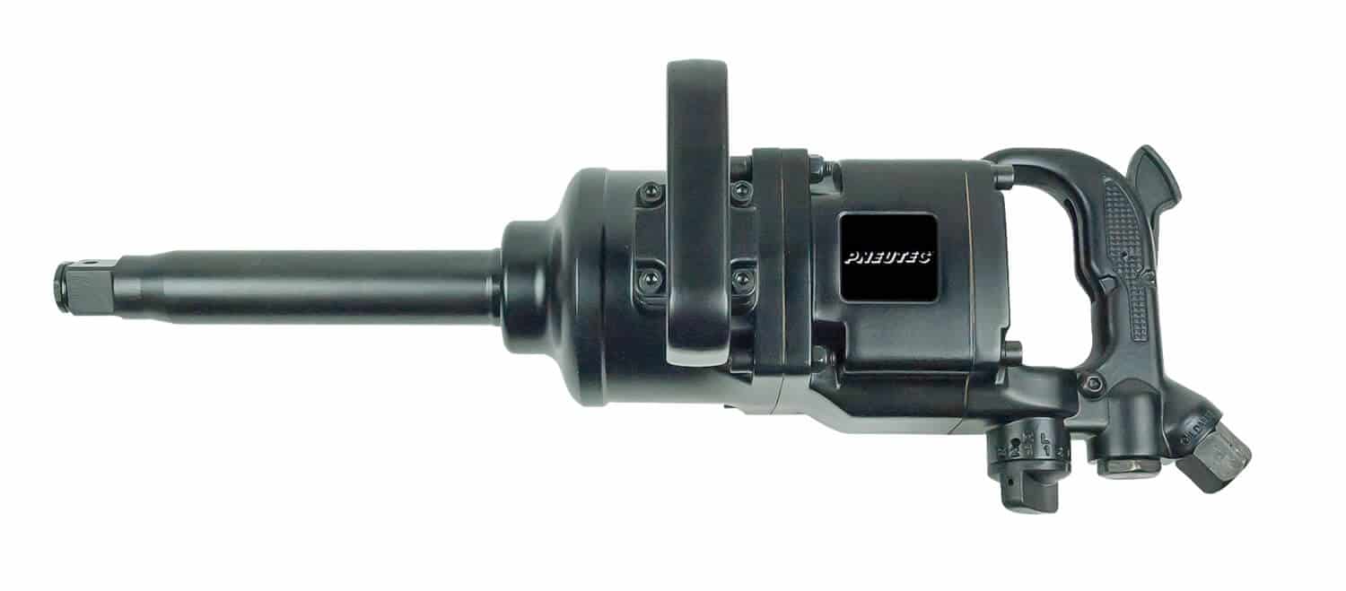 PNEUTEC Schlagschrauber mit 1\ Antrieb, leistungsstarkem Stiftschlagwerk und 8” verlängerte Spindel.