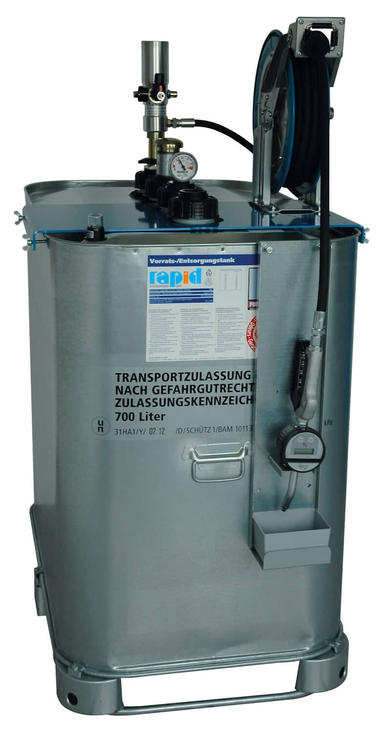 Ölabgabeset ÖAS 1000 P Anschlußfertiges Ölabgabeset, ermöglicht auf wenig Raum optimale Frischölversorgung und gleichzeitig erfüllen Sie alle Vorschriften des WHG.\\r\\n\\r\\nFür 700 Ltr.- oder 1000 Ltr.-Tank (Modelle T/S oder T/R), mit pneumatischer Pumpe und automatischem Sc
