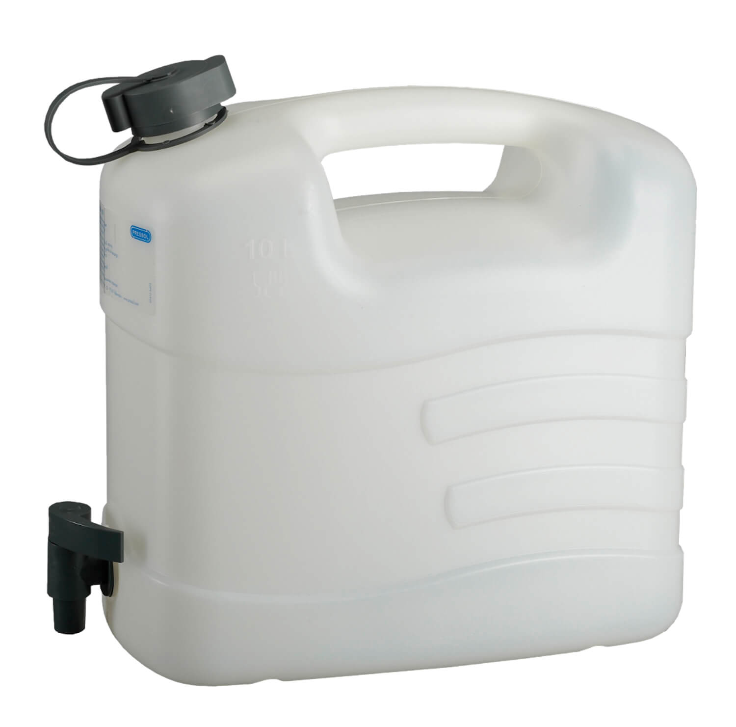 Robuster 10 Ltr. Kunststoffkanister aus HDPE, lebensmittelecht. Nicht eichfähig.